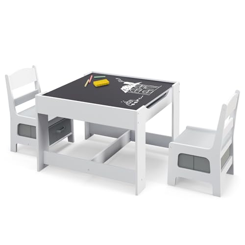 Pink Kids Table and Chair Set with Storage O89029