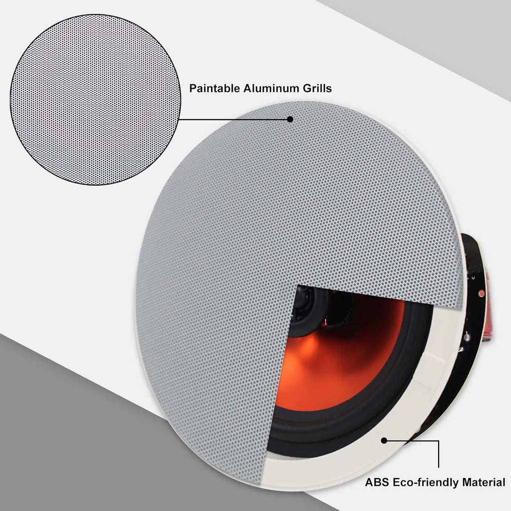 6.5” Flush Mount 2-Way Bluetooth Speakers, 300 Watts Max Power, Pack of 2 T15912