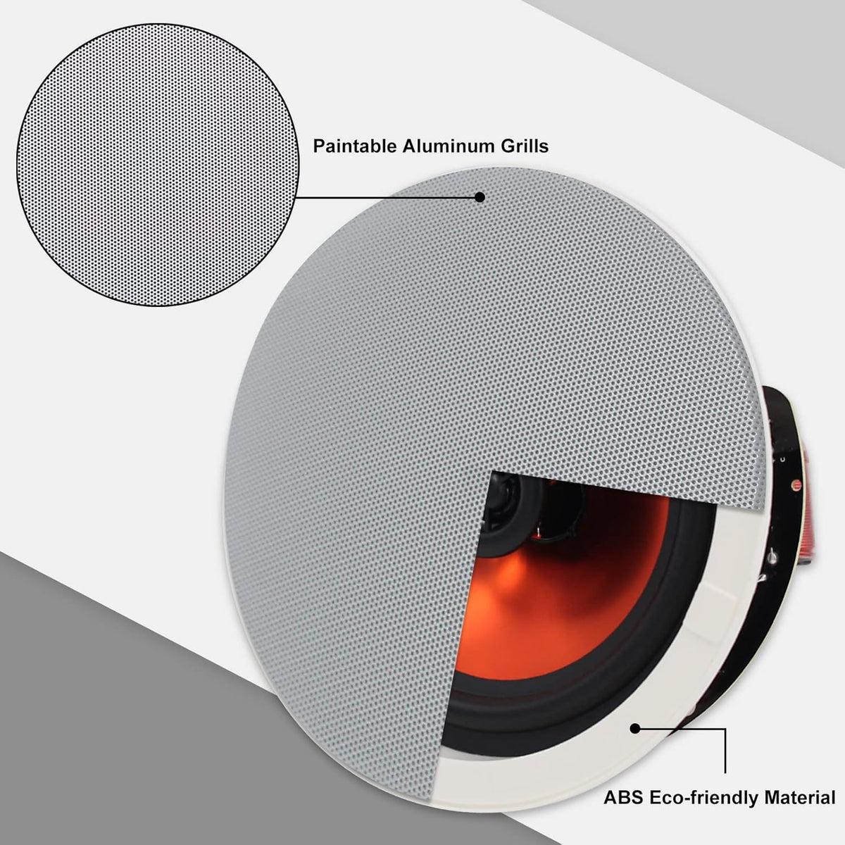 6.5” Flush Mount 2-Way Bluetooth Speakers, 300 Watts Max Power, Pack of 2 T15912