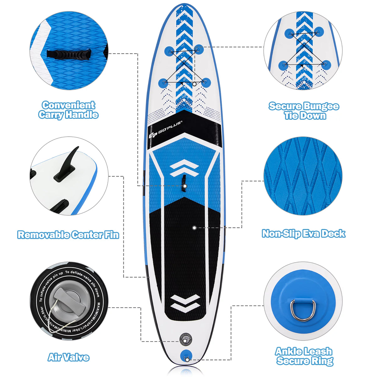 10'5'' Inflatable Stand Up Paddle Board with Carrying Bag T980152