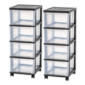 Black 4-Drawer Narrow Cart, 2 Pack T630