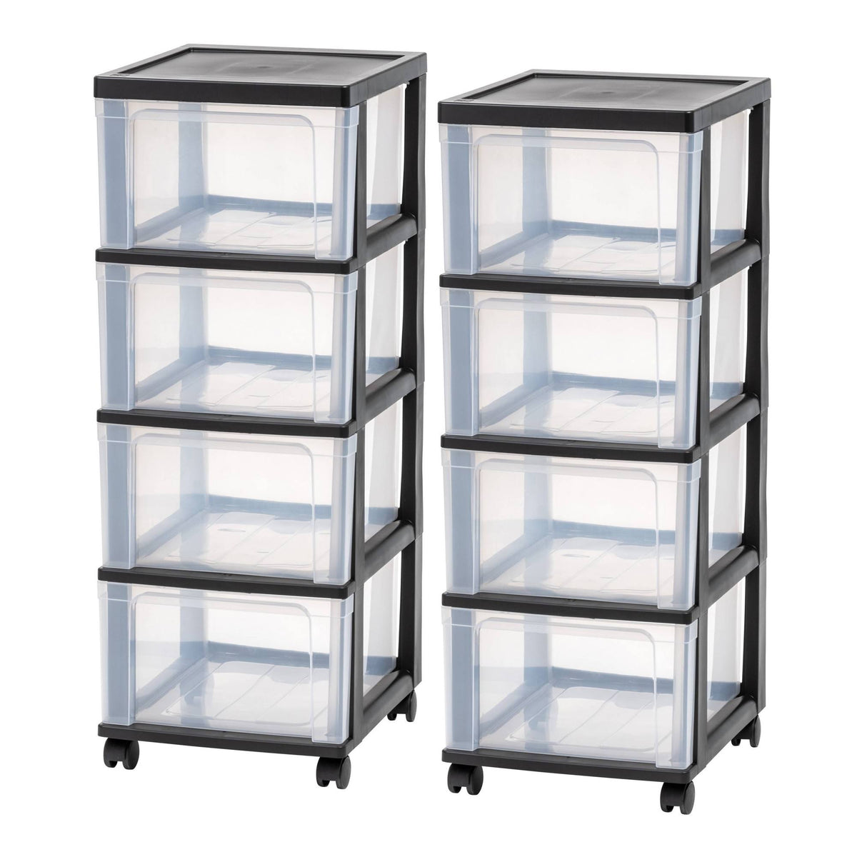 Black 4-Drawer Narrow Cart, 2 Pack T630