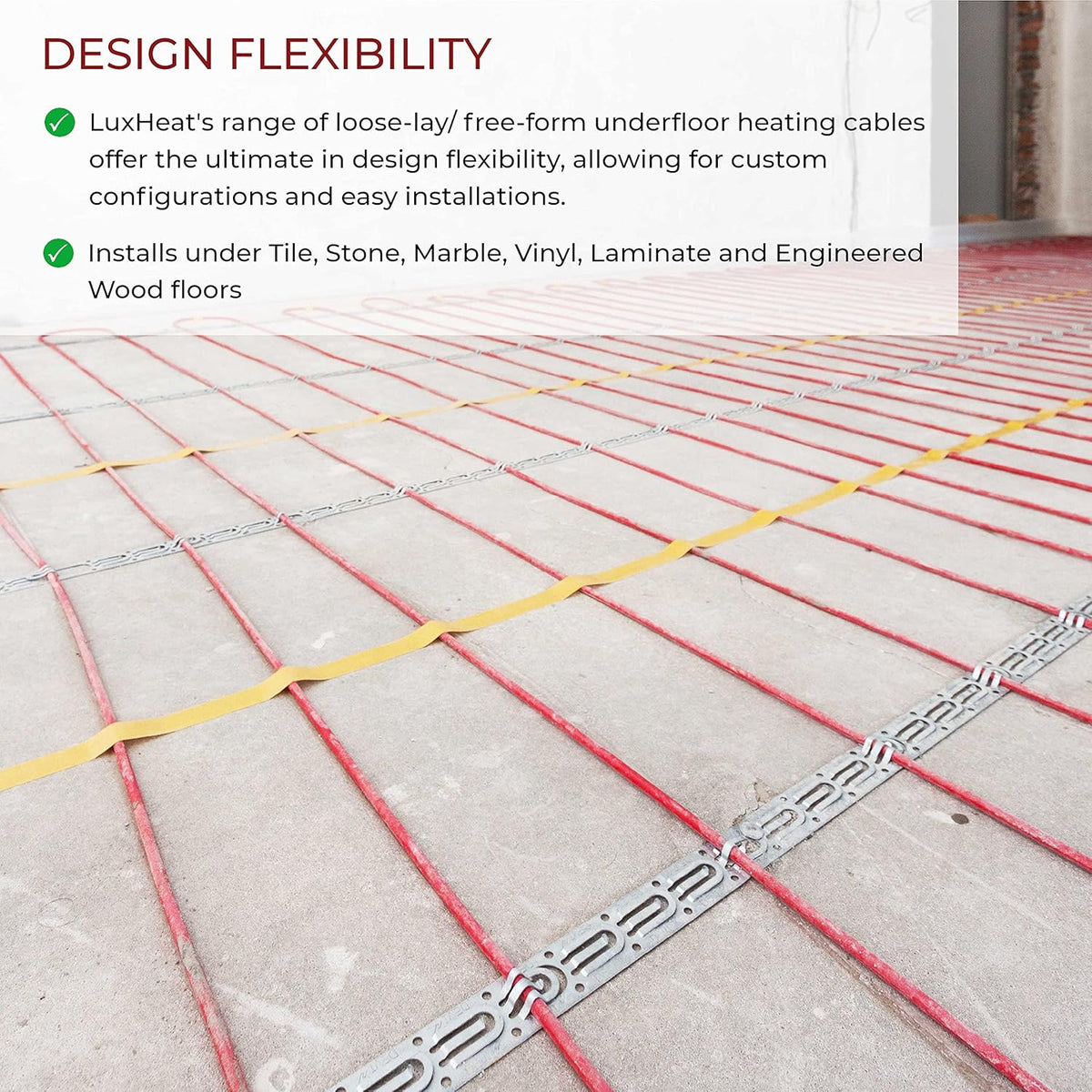 Electric Radiant Floor Heating Cable Set 20 Sqft with WiFi Programmable Thermostat P882937