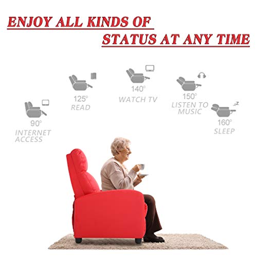 Black Recliner Chair with 2 Point Massage and Lumbar Support K5698