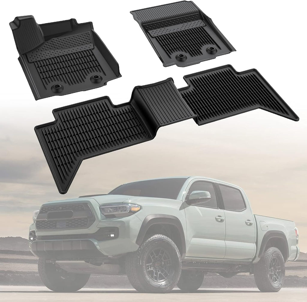 Black All-Weather Heavy Duty TPE Rubber Floor Mats Liners H626809