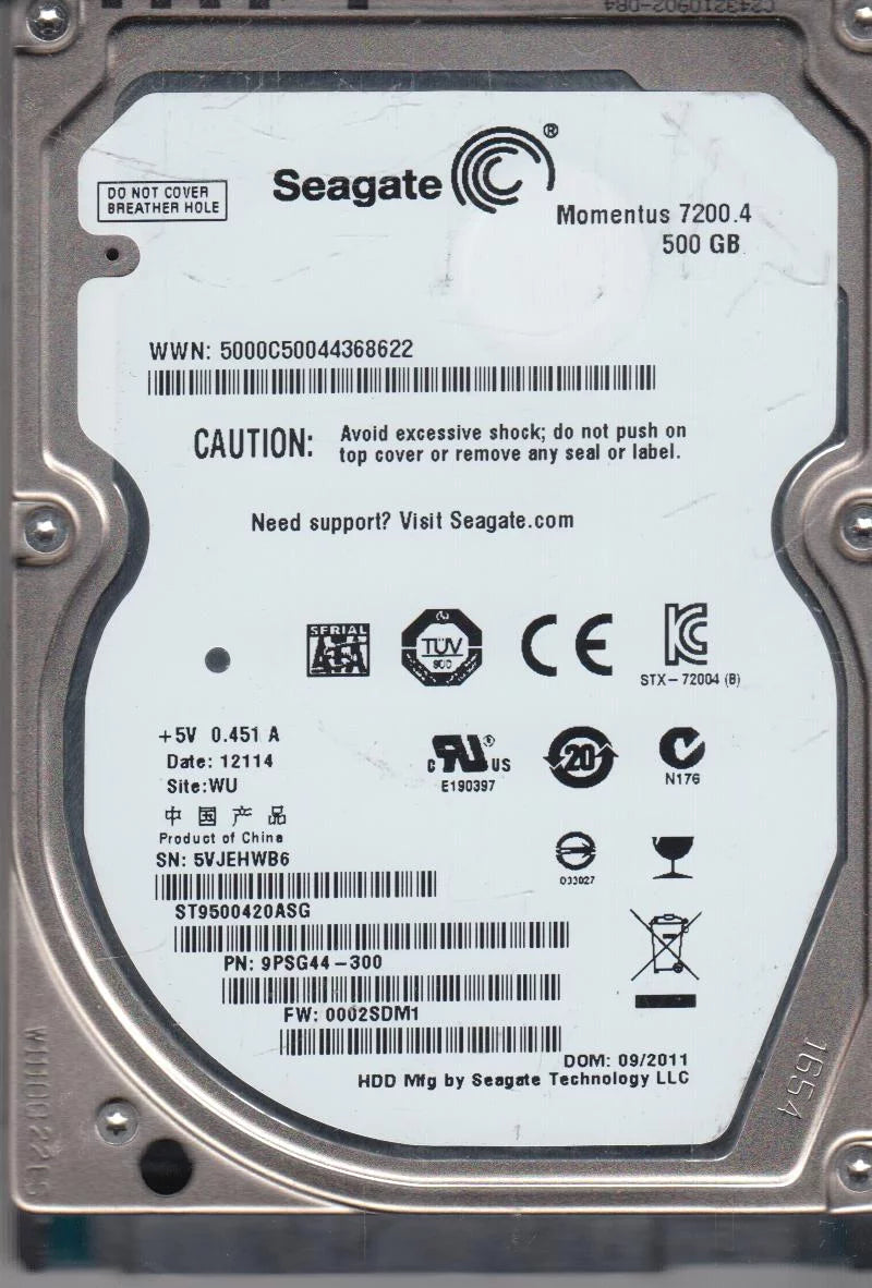 500GB SATA 2.5 Hard Drive S339308