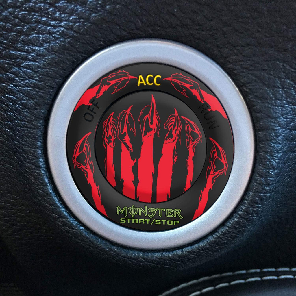 Engine Start Stop Button Overlay Ruby Red Sticker Emblem J274