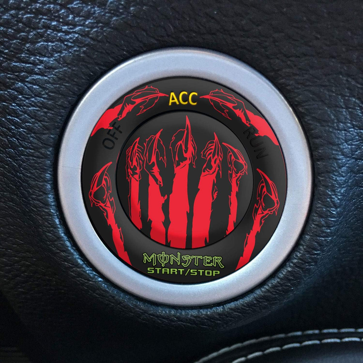 Engine Start Stop Button Overlay Ruby Red Sticker Emblem J274