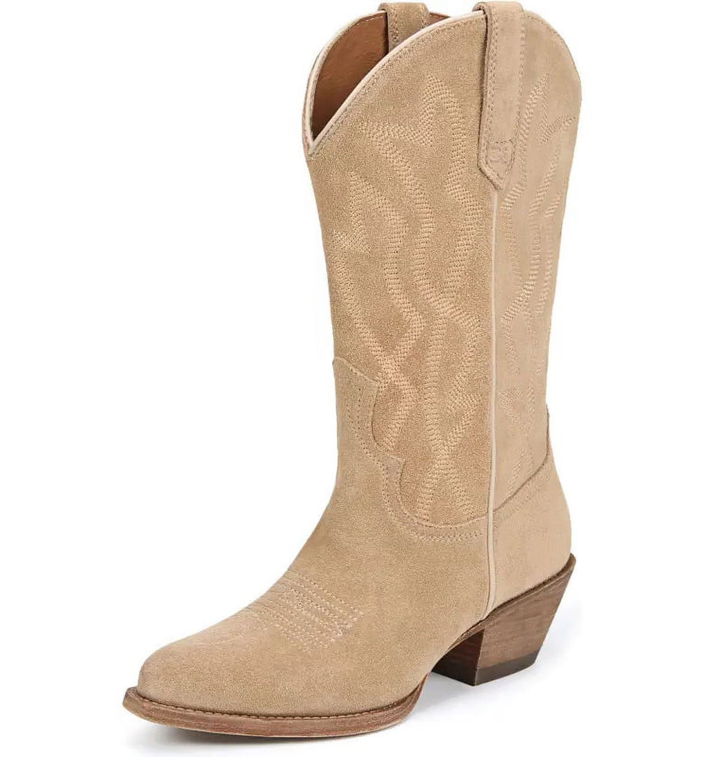 Sand Suede Pointed Toe Western Boots P537750