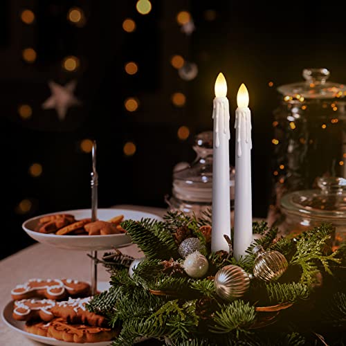 6PCS Flameless Taper Candles with Remote, 8 Inch Battery Operated LED Window Candle Lights (Ivory) Z796186