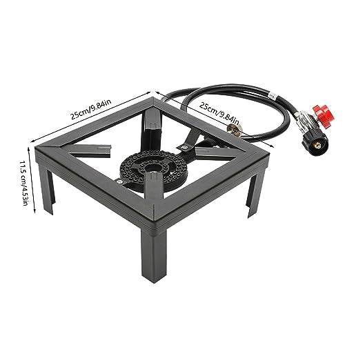 Portable Double Propane Gas Burner Cast Iron Stove with 1.5m Propane Regulator Hose K184959