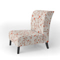 Red Vector Floral Pattern Upholstered Accent Chair and Arm Chair X113188