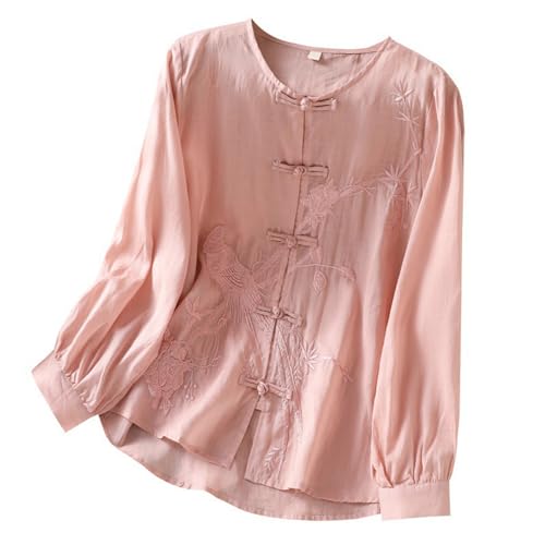 Women's Linen Long Sleeve Solid Color Blouse R9488