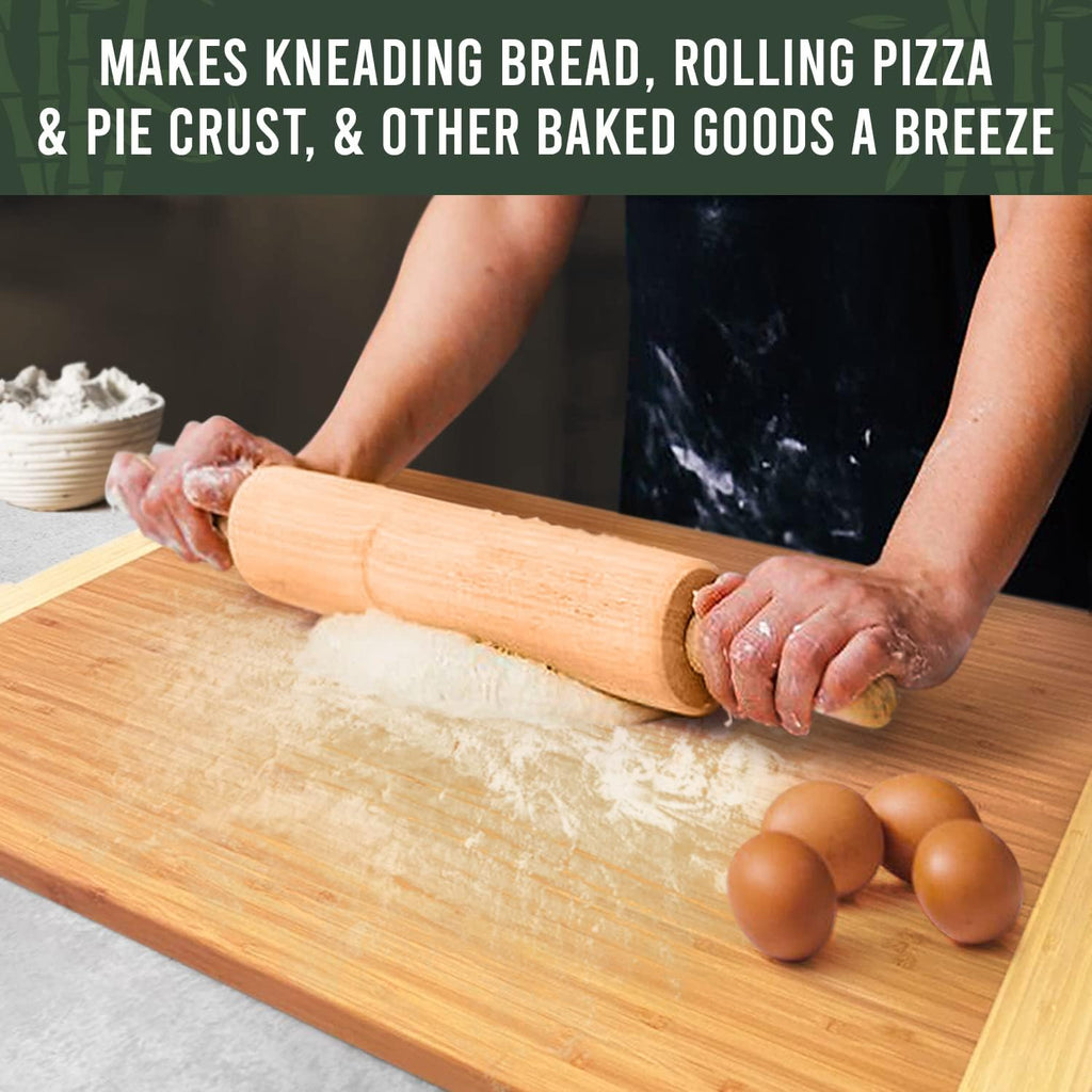 30 x 20 Inch Extra Large Bamboo Cutting Board with Handles R4131