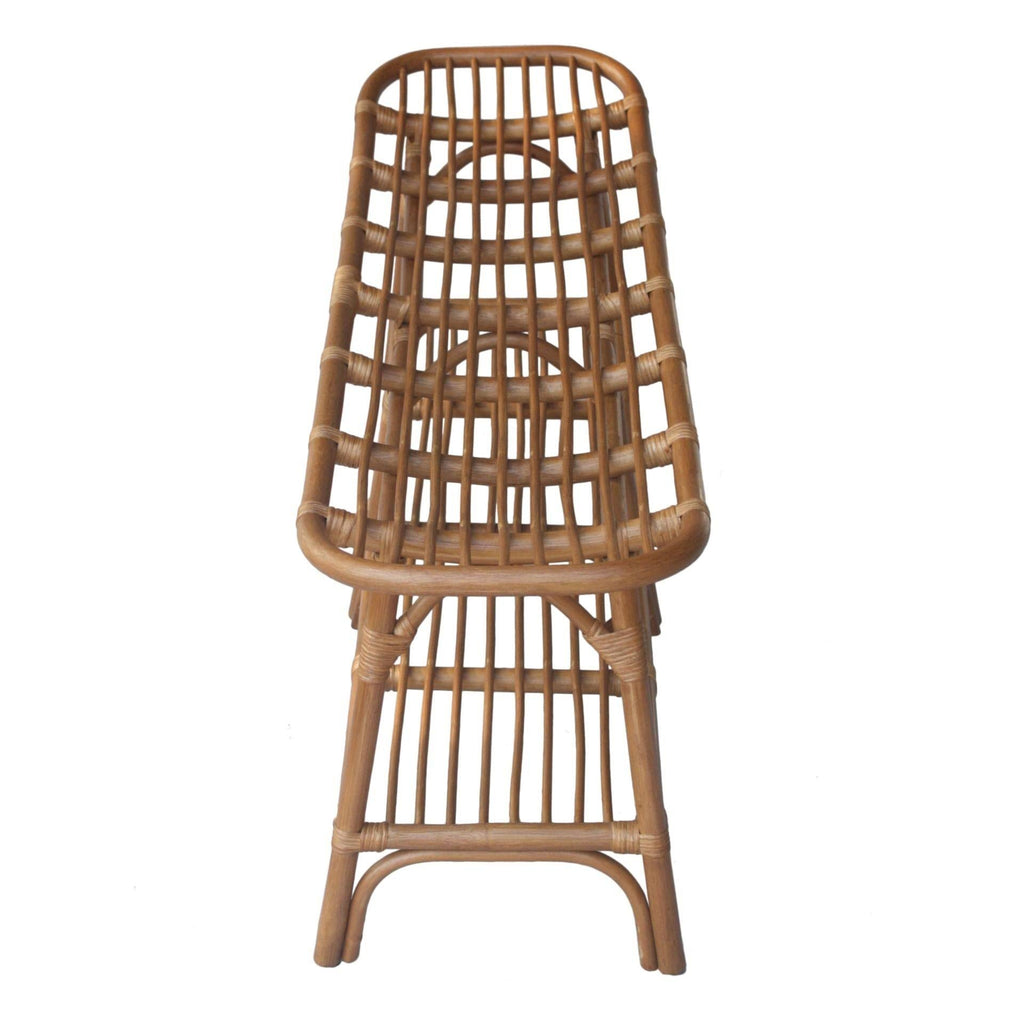 Rattan Bench with Shelf I8486