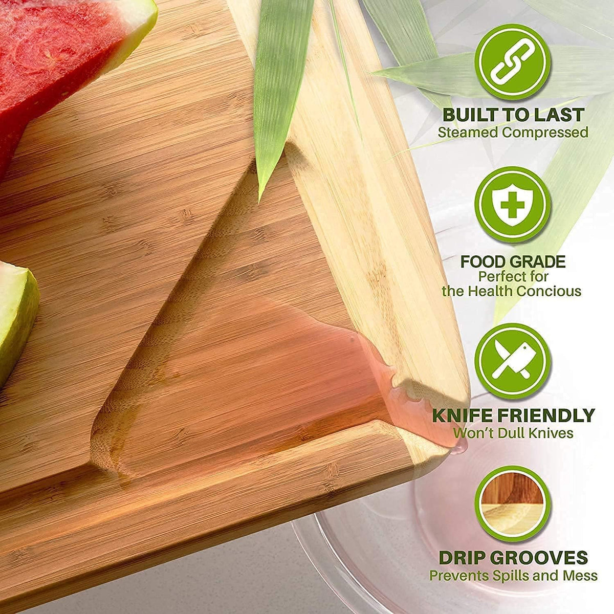 30 x 20 Inch Extra Large Bamboo Cutting Board with Handles R4131