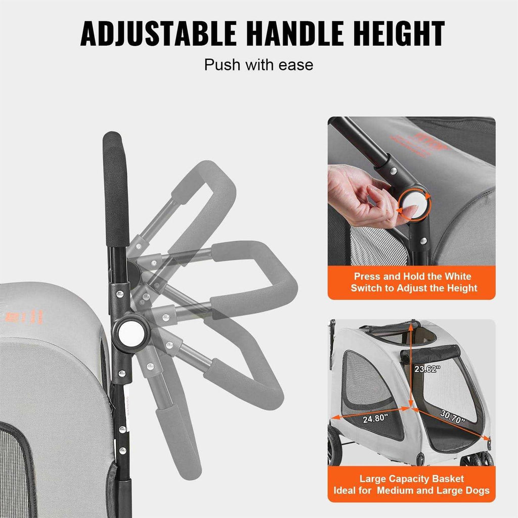 4 Wheels Pet Stroller with Brakes R72306
