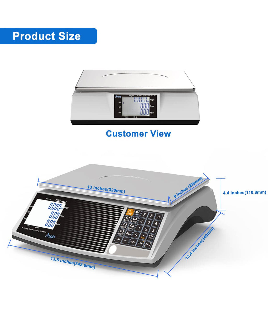 Price Computing Scale 60lbs 0.02lb Digital Commercial Retail Scale Q26476