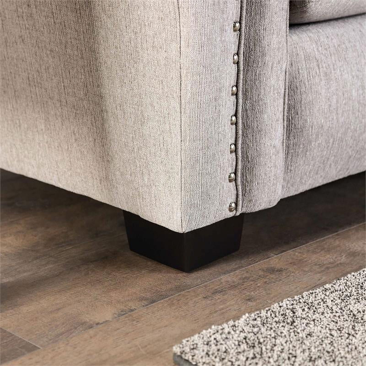 Light Taupe Brown Fabric Sofa W782