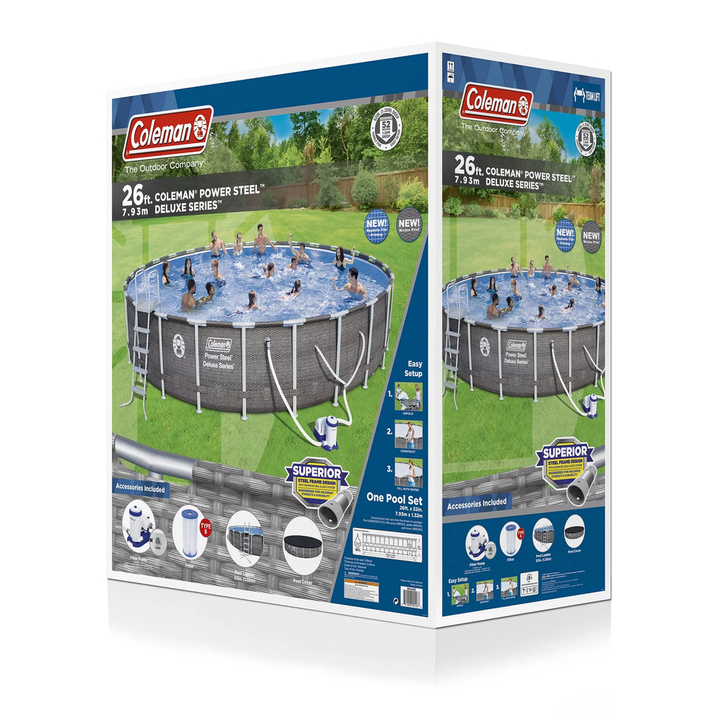 Power Steel Pool Set with Pump, Ladder and Cover O3184