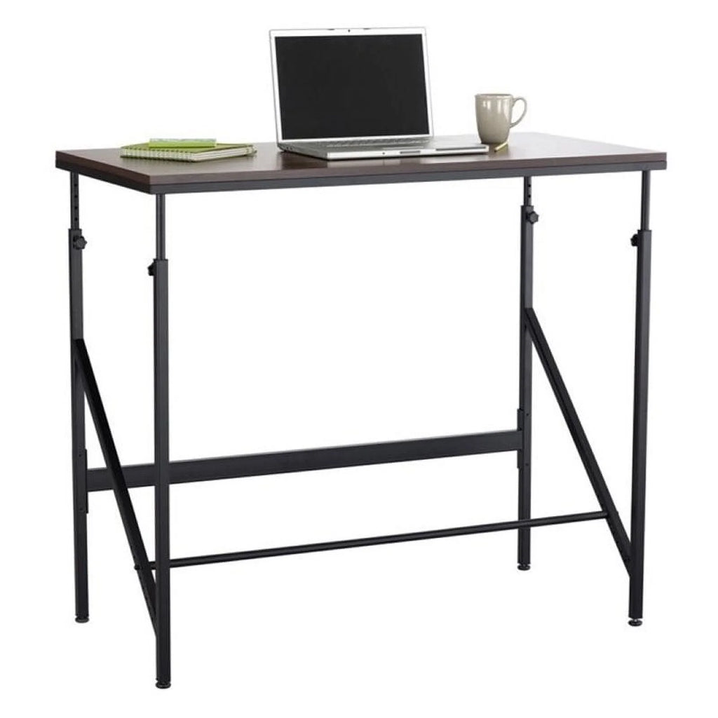 48" Standing Desk with Drafting Chair in Walnut and Orange B861