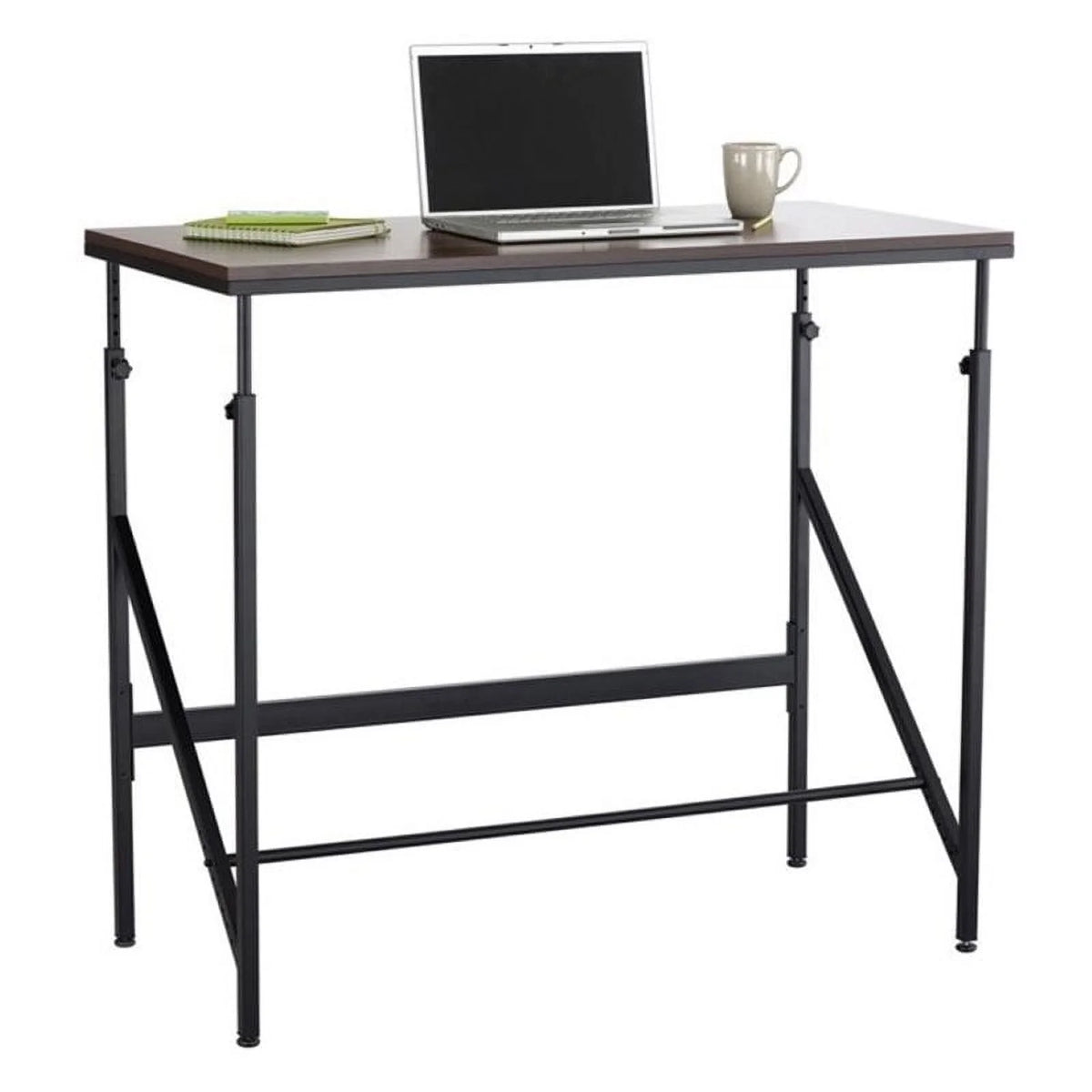 48" Standing Desk with Drafting Chair in Walnut and Orange B861