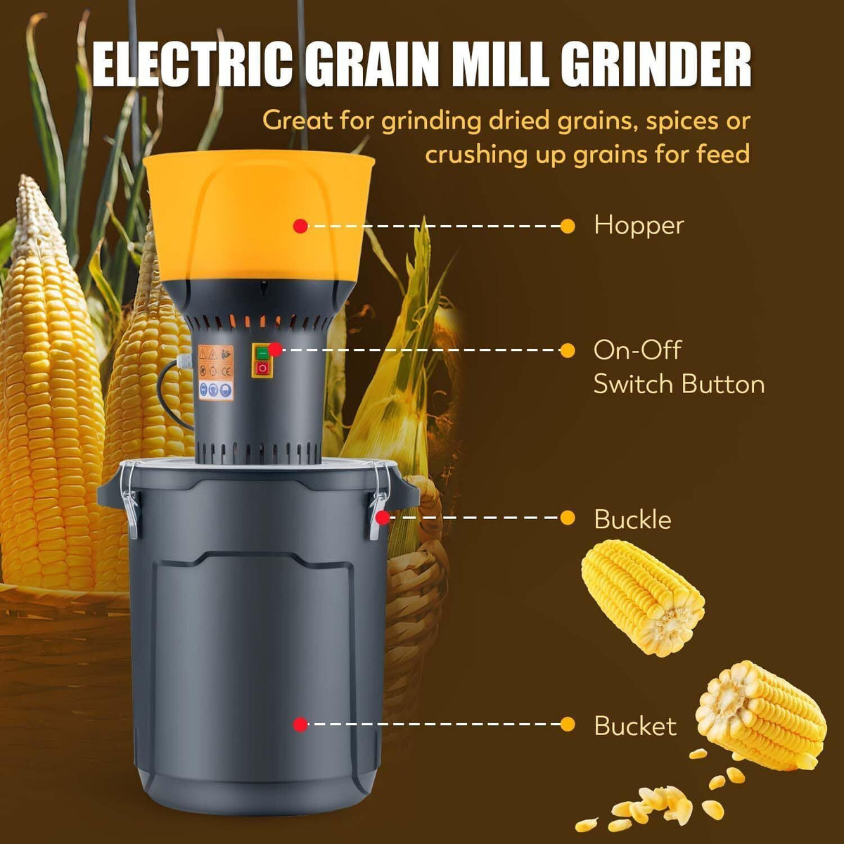 Electric Corn Grain Grinder 110V Q671531