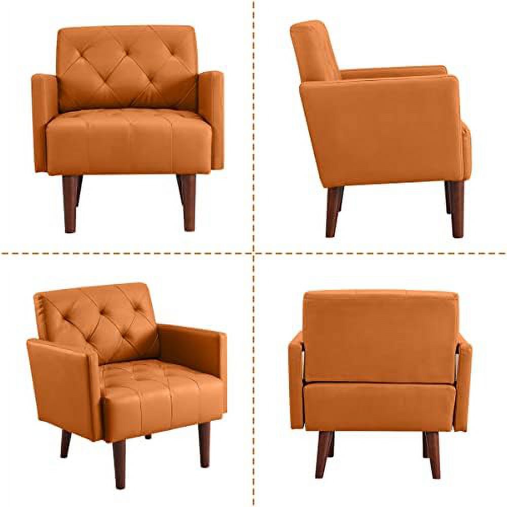Faux Leather Tufted Accent Chair V407