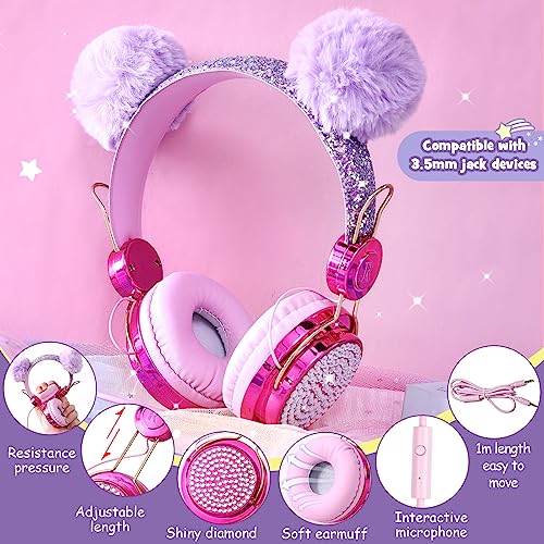 Unicorn Toy with Wired Headphones Diary Water Bottle Plush Bag Purse Socks Mirror W49286