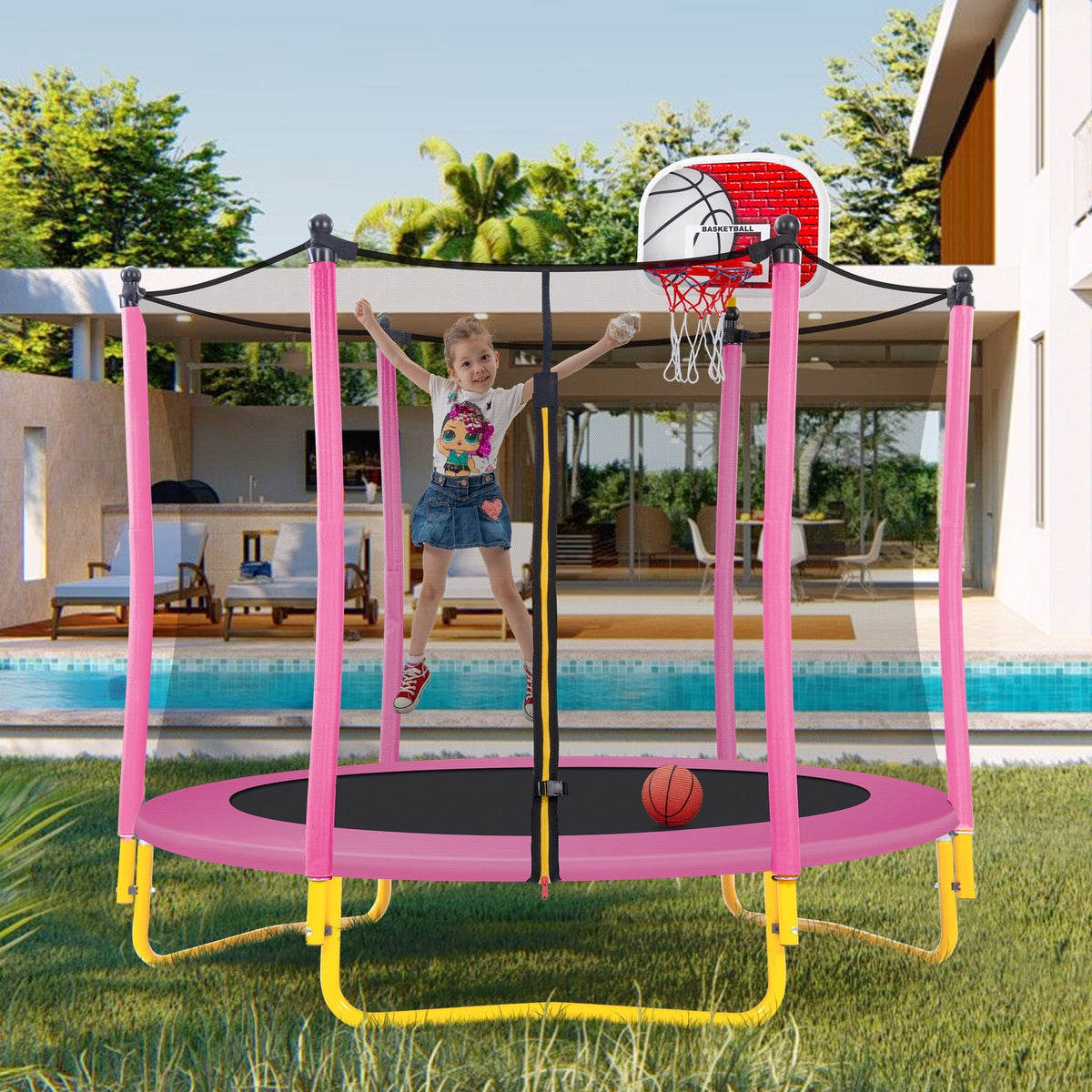 6FT Trampoline with Enclosure W28269