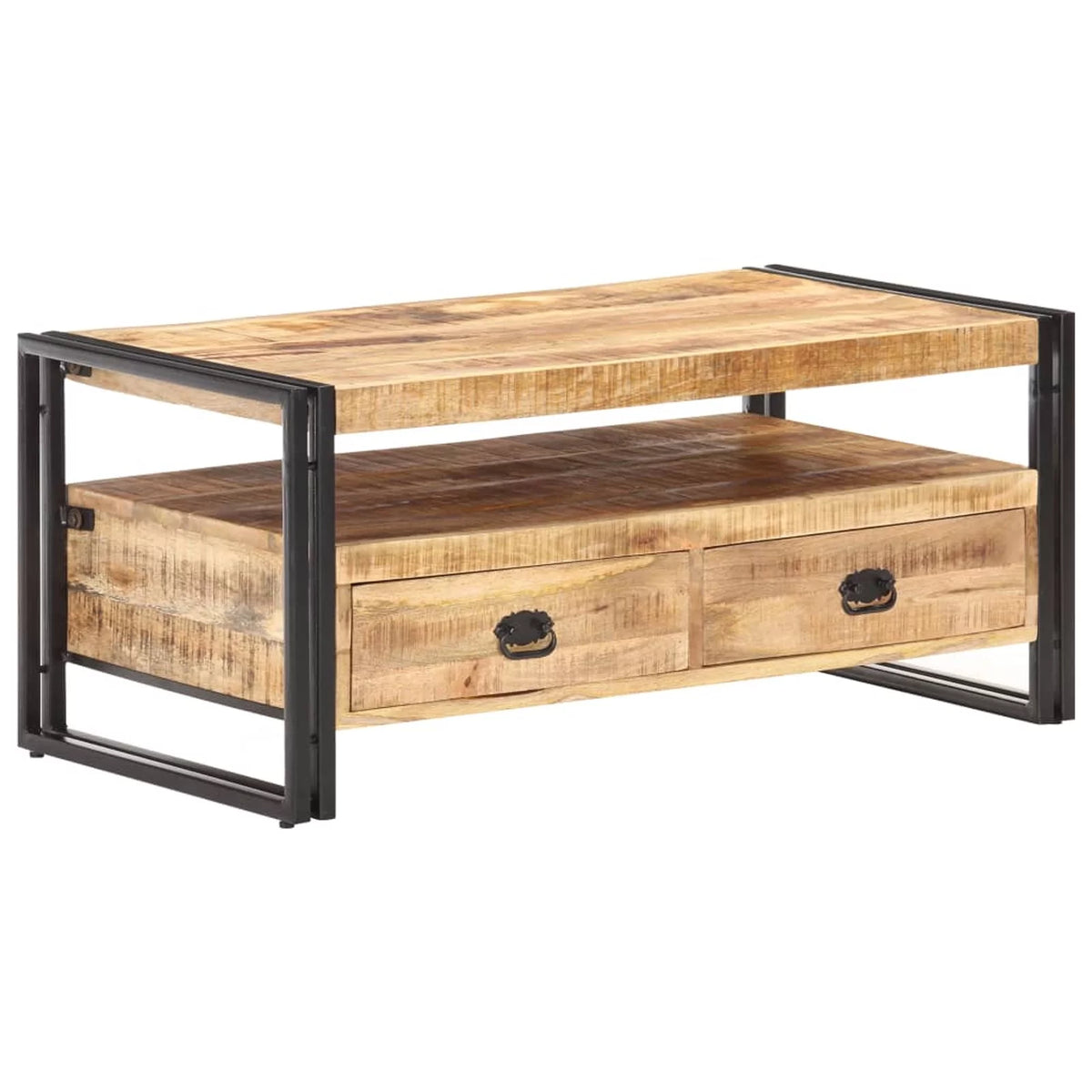 Wooden Coffee Table with Storage Shelf and 2 Drawers Y2347