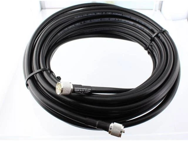 60 ft RG213 Coax Antenna RF Cable with Silver Teflon UHF Connectors G6767