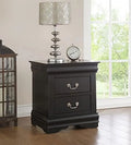 Black 2 Drawer Nightstand F7411
