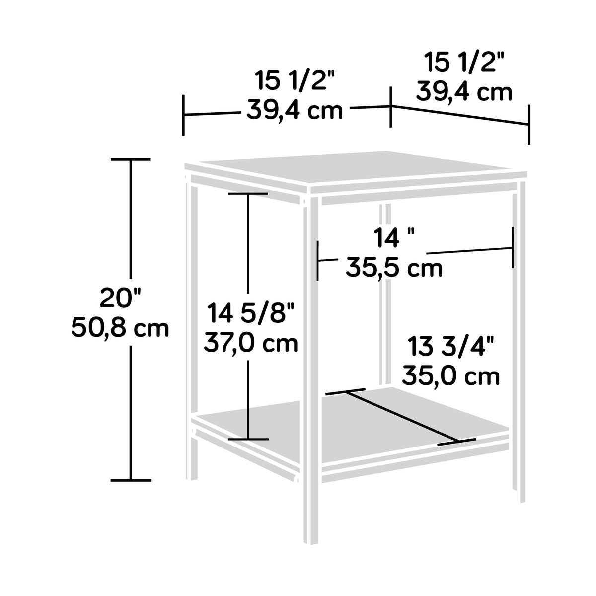 Smoked Oak Finish Side Table X855432
