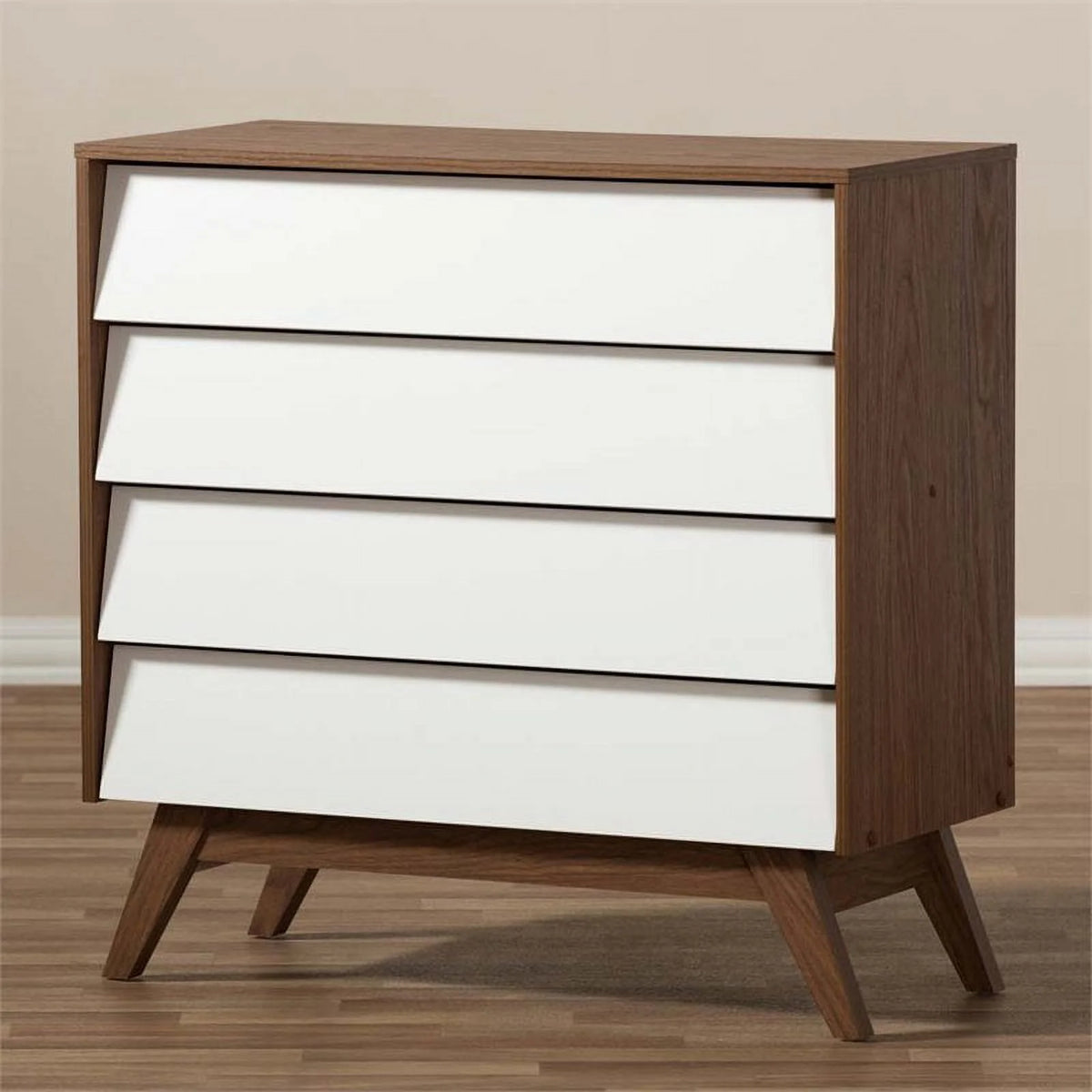 4 Piece 4 Drawer Chest 6 Drawer Dresser and 2 Nightstands Z4678
