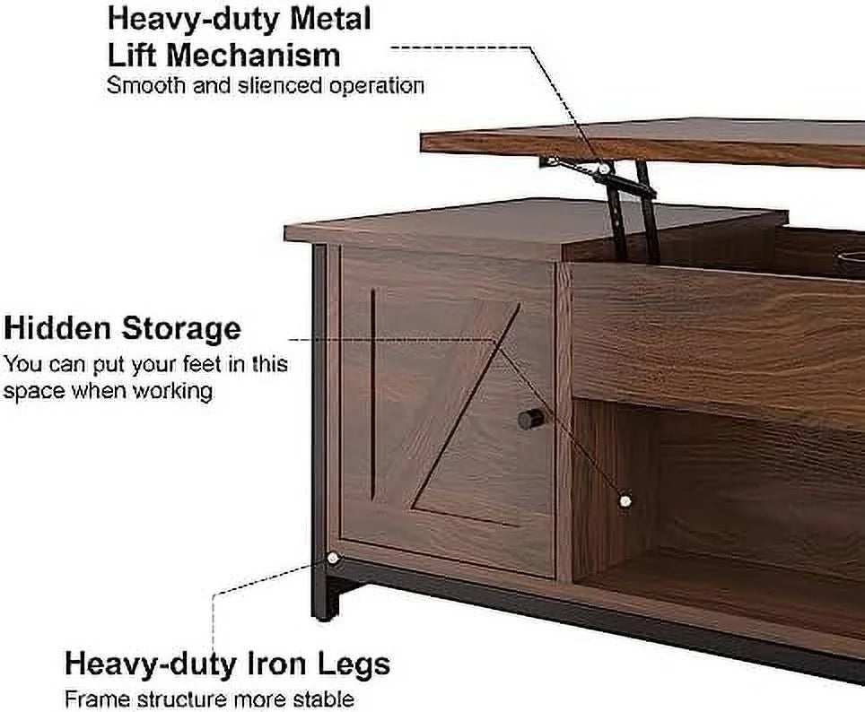 41.7" Lift Top Coffee Table with Drawer and Hidden Compartment G664165