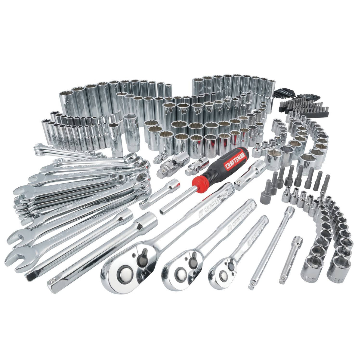 1/4, 3/8 and 1/2 in. Drive Metric and SAE 6 and 12 Point Mechanic's Tool Set 308 pc. R6137