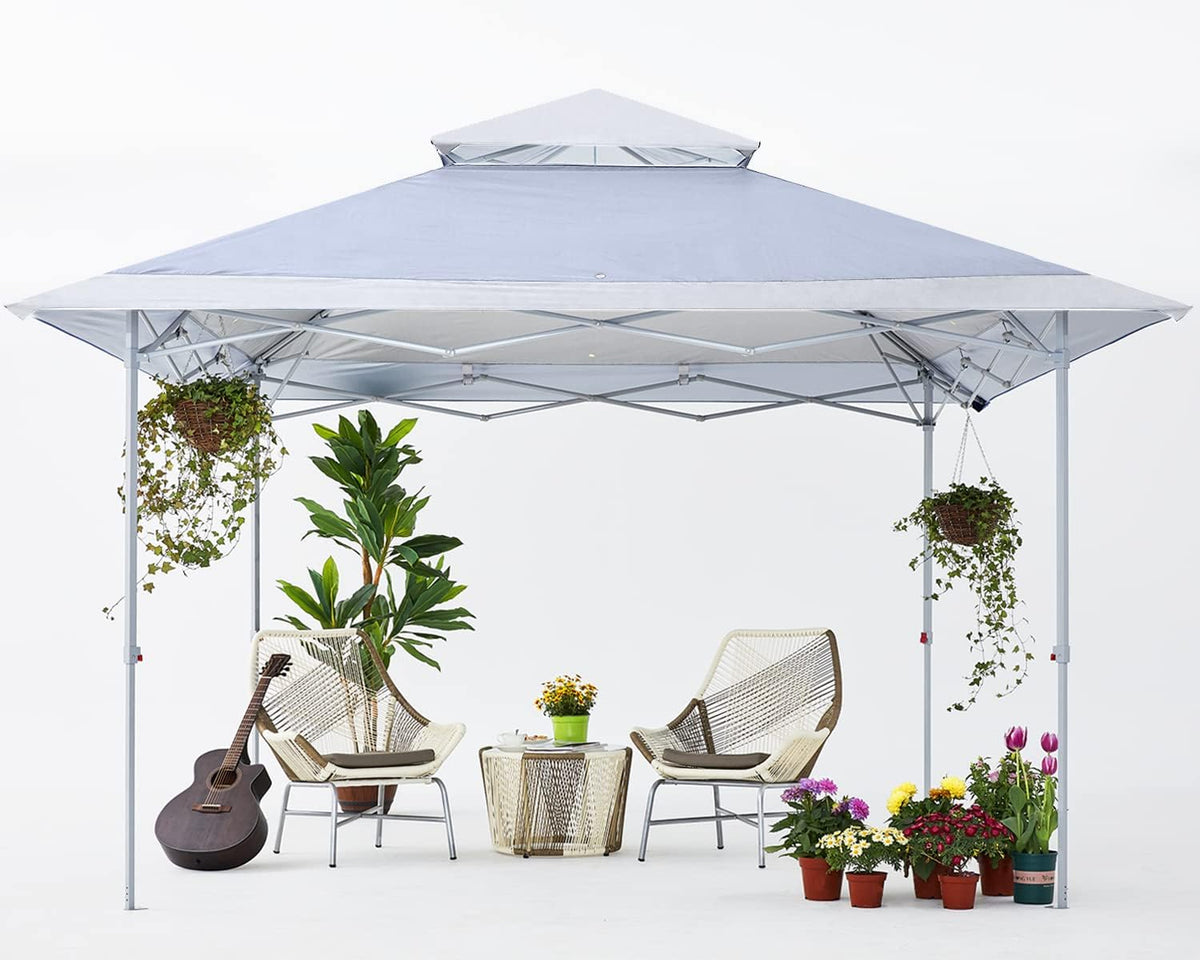 13x13Ft Pop Up Canopy Tent Folding Shelter Grey V612