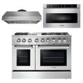 48 Propane Dual Fuel Range, Range Hood, Microwave W401