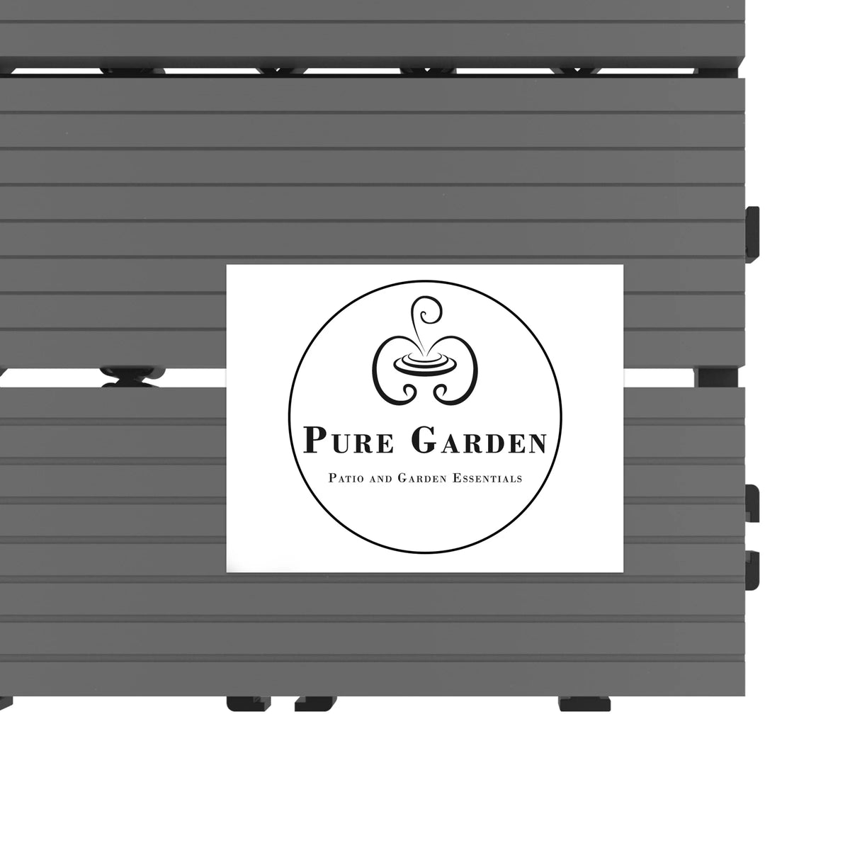 6-Pack Interlocking Weather-Resistant Deck Tiles Dark Gray Square F512
