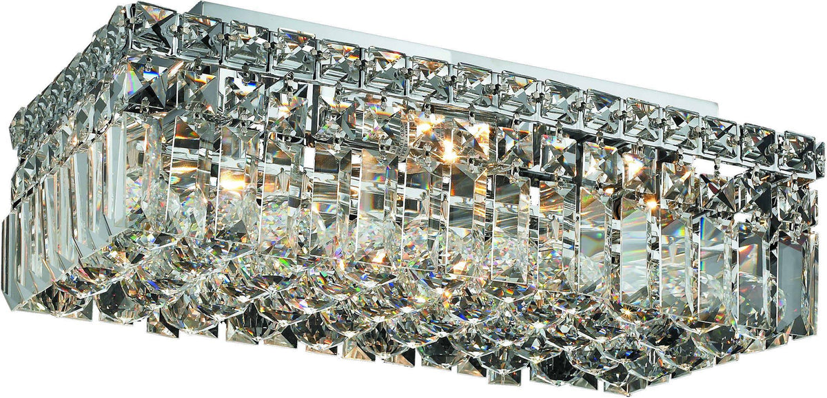 4 Light Chrome Flush Mount Cut Crystal I3256