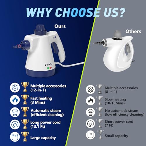 Pressurized Handheld Steam Cleaner with 12pcs Accessories V803112