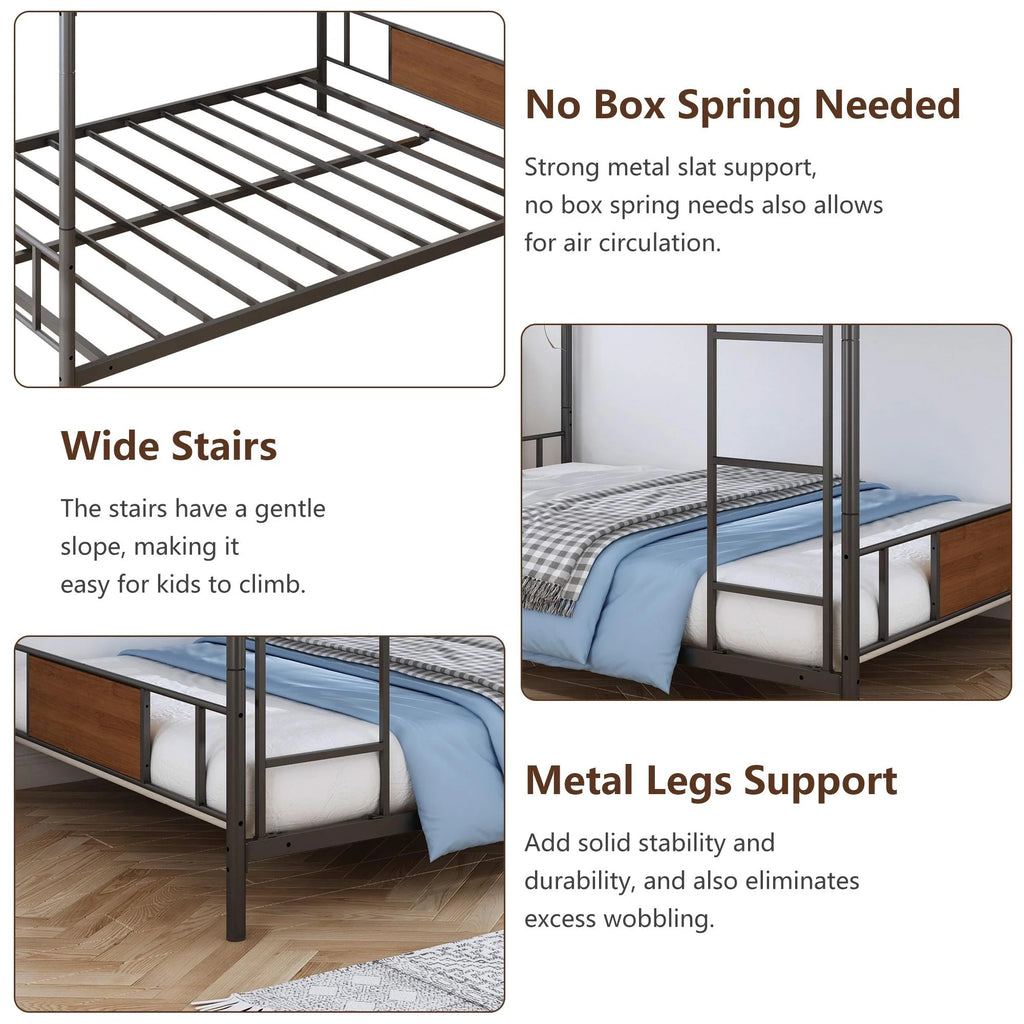 Full over Full Metal Bunk Beds A987389