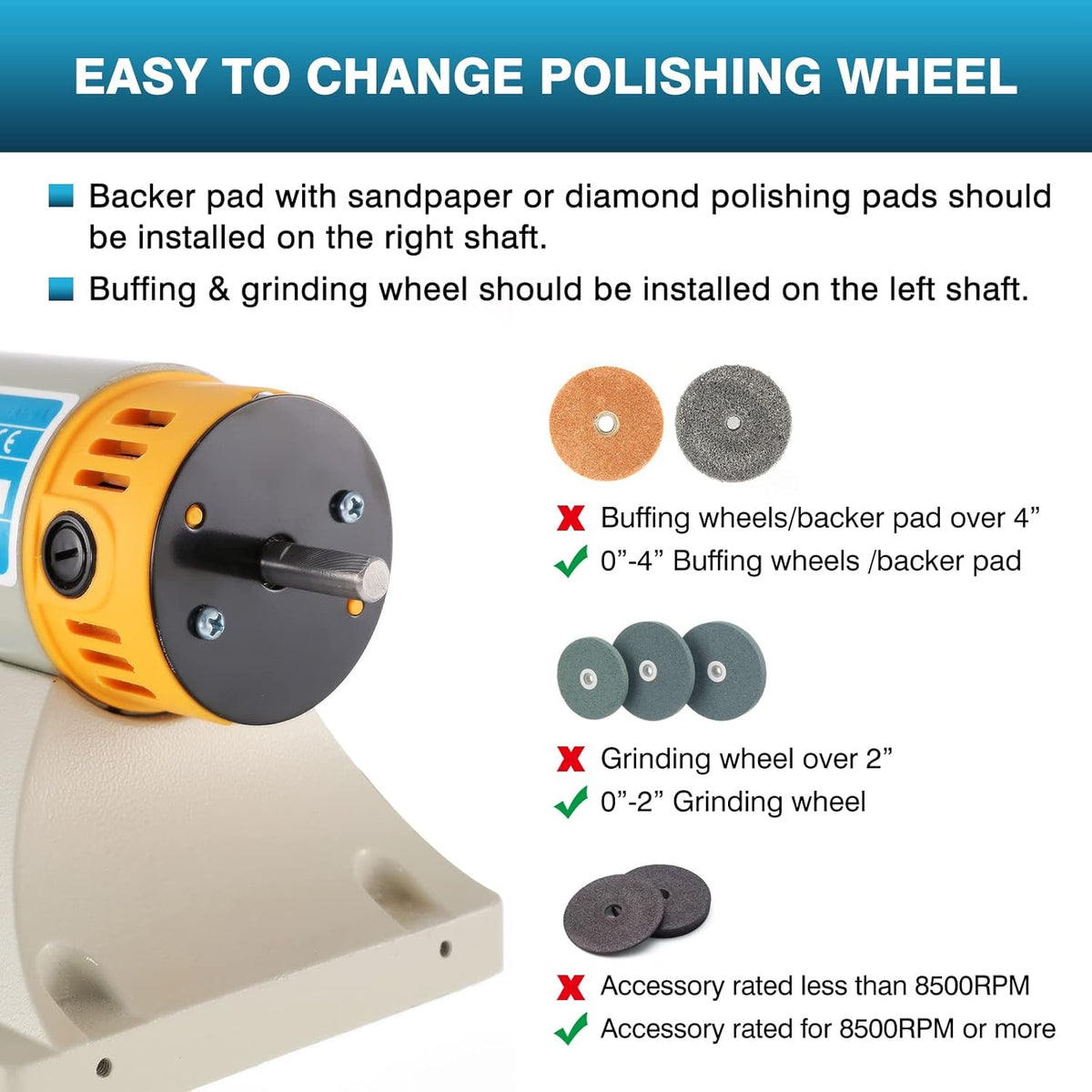 110V 350W 10000RPM Adjust Speed Bench Lathe Rock Polisher Grinder with Flexible Shaft I38191
