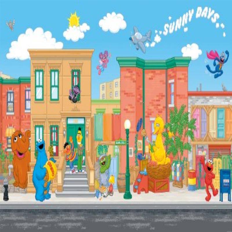 Sesame Street Prepasted Chair Rail Wall Mural Z6846