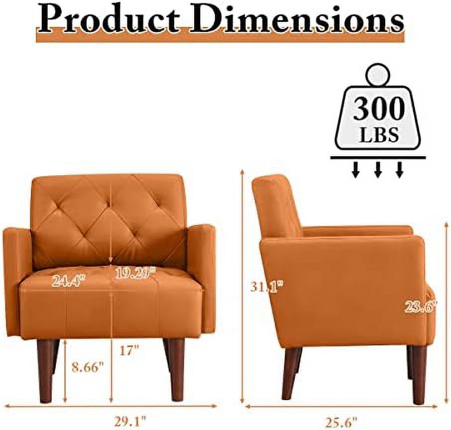 Faux Leather Tufted Accent Chair V407