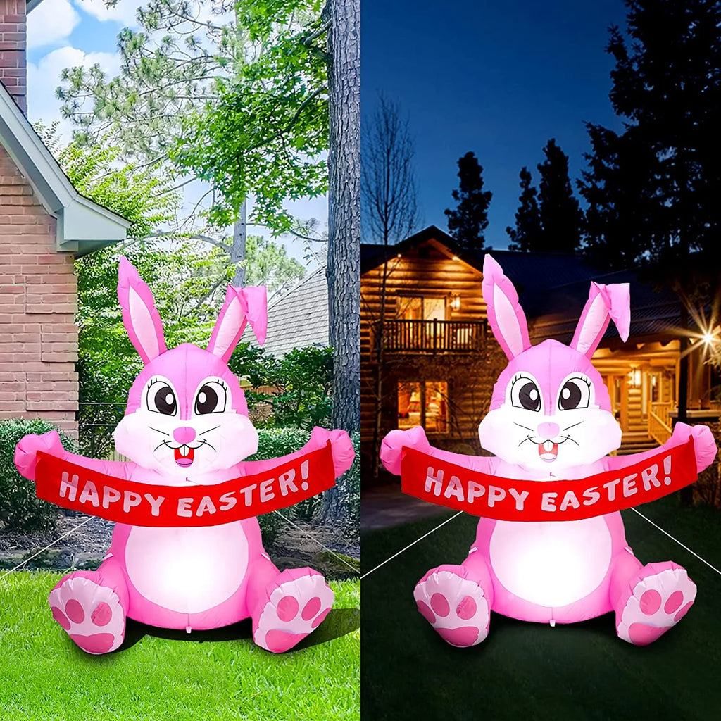 Easter Inflatable Bunny Yard Decorations with LED Lights N2544