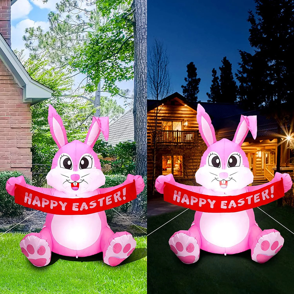 Easter Inflatable Bunny Yard Decorations with LED Lights N2544
