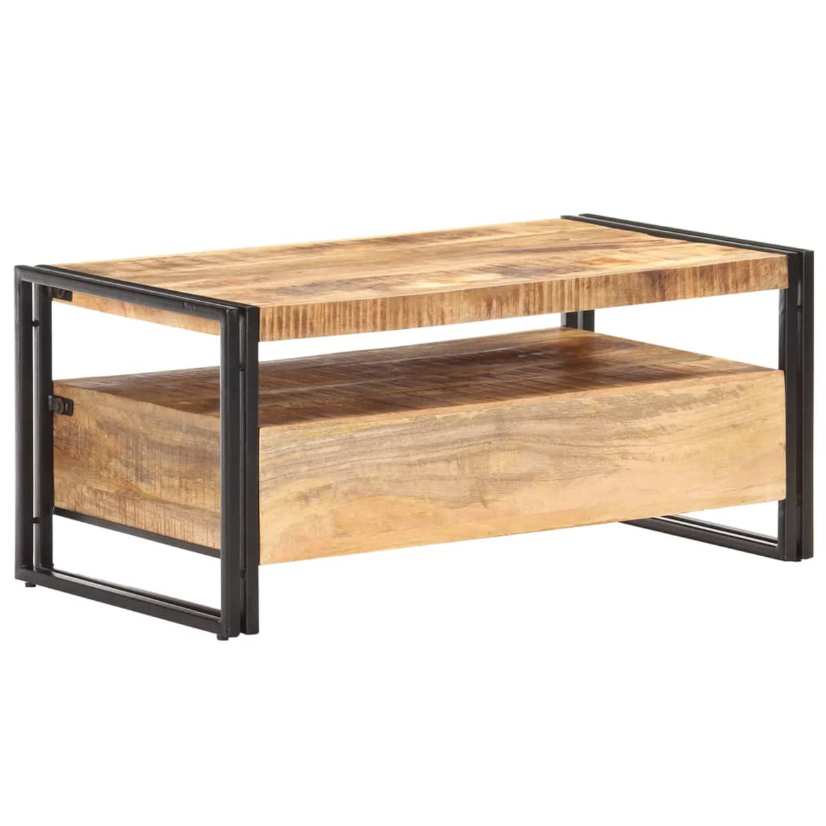Wooden Coffee Table with Storage Shelf and 2 Drawers Y2347