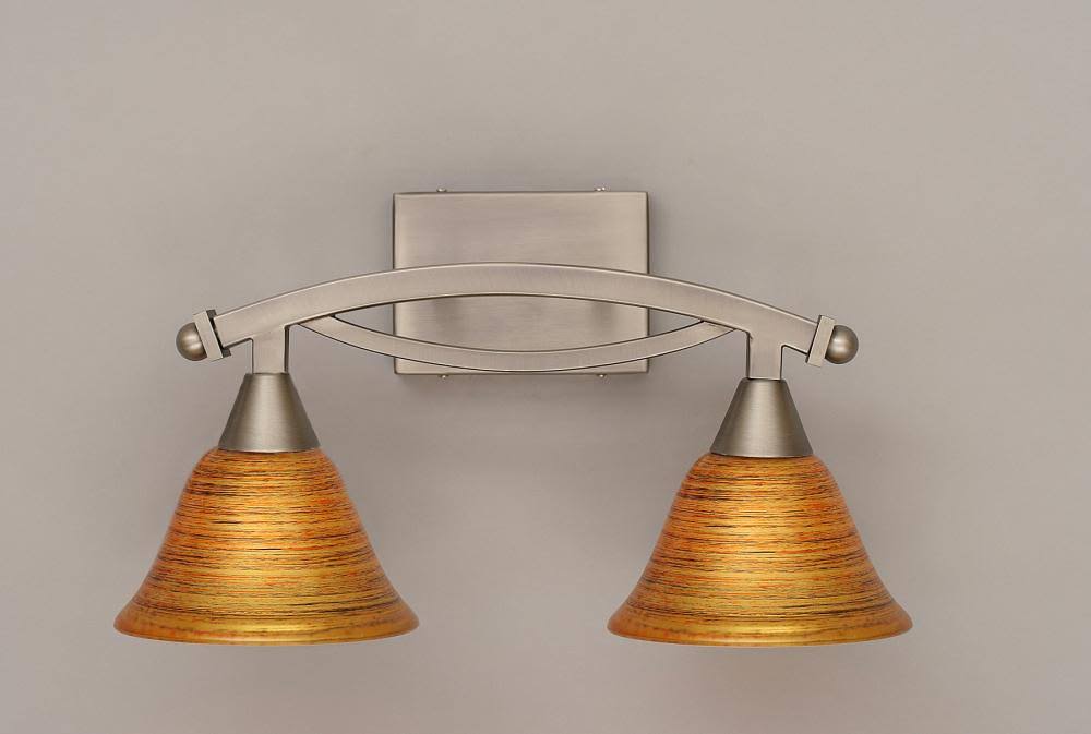 Two Light Bath Bar Brushed Nickel Finish with Glass P182